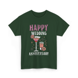 Happy Wedding Anniversary Celebration T-Shirt - Forest Green