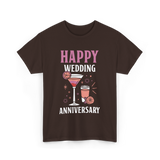 Happy Wedding Anniversary Celebration T-Shirt - Dark Chocolate