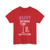 Happy Wedding Anniversary Celebration T-Shirt - Red