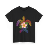 Hawaiian Turtle Floral T-Shirt - Black