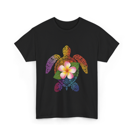 Hawaiian Turtle Floral T-Shirt - Black