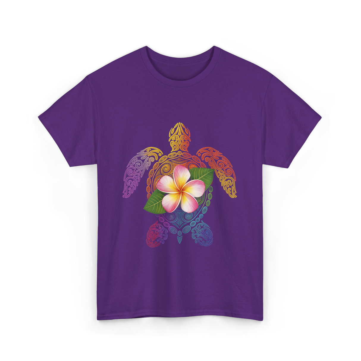 Hawaiian Turtle Floral T-Shirt - Purple