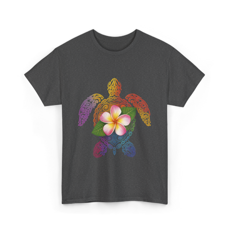 Hawaiian Turtle Floral T-Shirt - Dark Heather