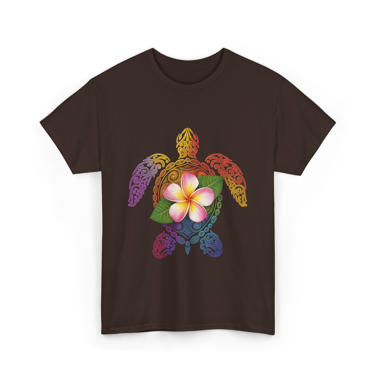 Hawaiian Turtle Floral T-Shirt - Dark Chocolate