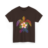 Hawaiian Turtle Floral T-Shirt - Dark Chocolate