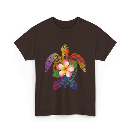 Hawaiian Turtle Floral T-Shirt - Dark Chocolate