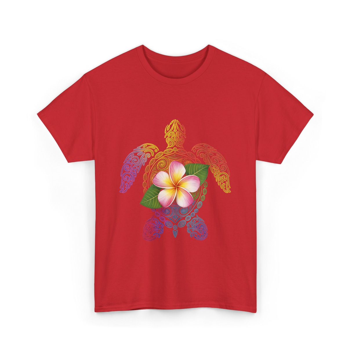 Hawaiian Turtle Floral T-Shirt - Red