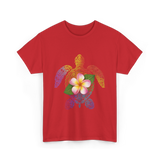 Hawaiian Turtle Floral T-Shirt - Red