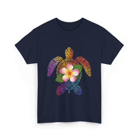 Hawaiian Turtle Floral T-Shirt - Navy