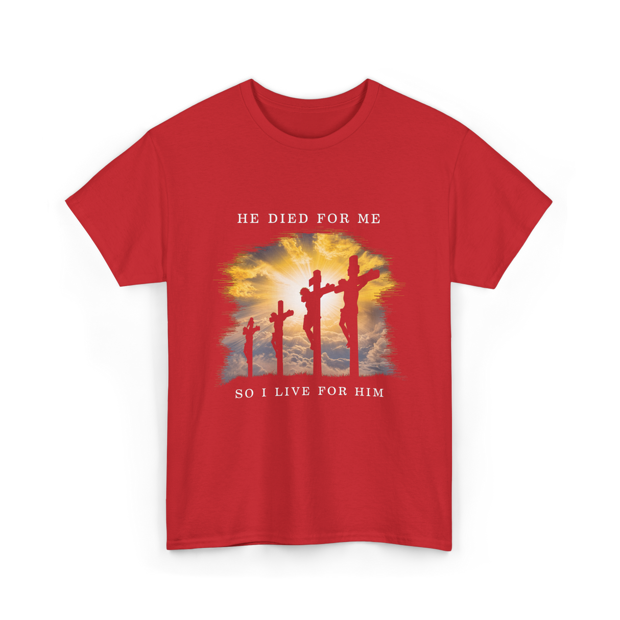 He Died Christian Faith T-Shirt - Red