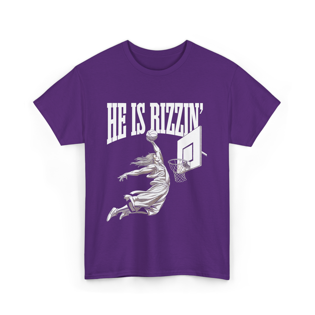 He Is Rizzin Basketball Dunk T-Shirt - Purple