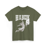 He Is Rizzin Basketball Dunk T-Shirt - Military Green