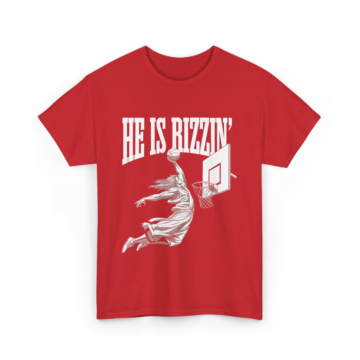 He Is Rizzin Basketball Dunk T-Shirt - Red