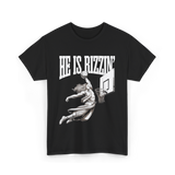 He Is Rizzin Basketball Jesus T-Shirt - Black