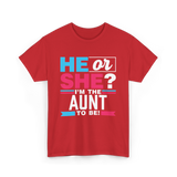 He or She Aunt to Be T-Shirt - Red