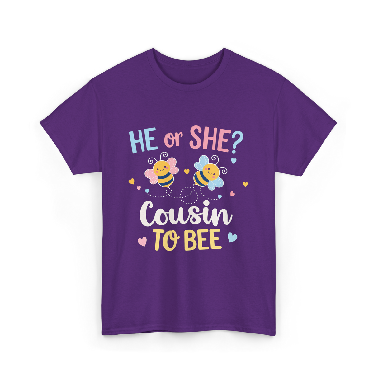 He or She Cousin Bee T-Shirt - Purple