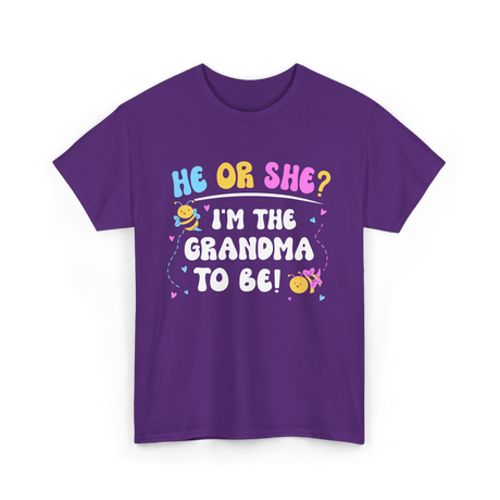 He Or She I'm The Grandma Baby T-Shirt - Purple