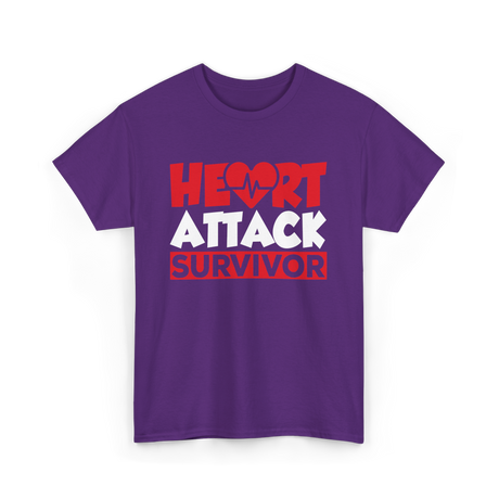 Heart Attack Survivor Cardiac Health T-Shirt - Purple