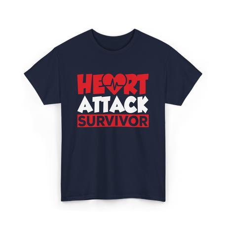 Heart Attack Survivor Cardiac Health T-Shirt - Navy