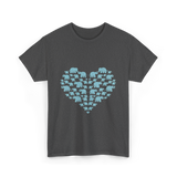 Heart Elephants Wildlife Love T-Shirt - Dark Heather