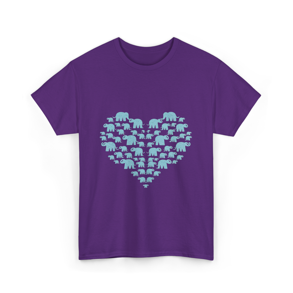 Heart Elephants Wildlife Love T-Shirt - Purple