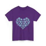 Heart Elephants Wildlife Love T-Shirt - Purple