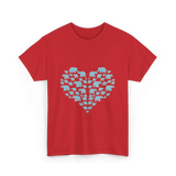 Heart Elephants Wildlife Love T-Shirt - Red