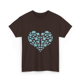 Heart Elephants Wildlife Love T-Shirt - Dark Chocolate