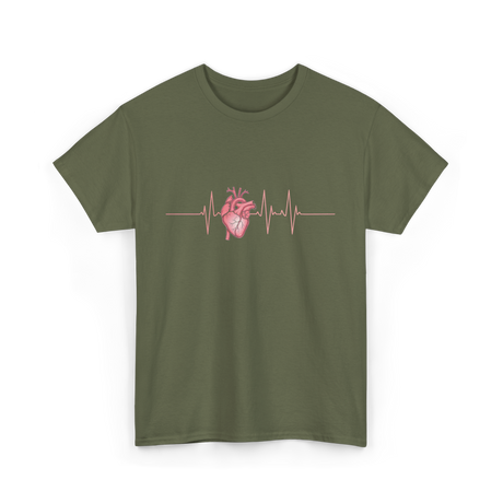 Heart Heart Cardiologist T-Shirt - Military Green