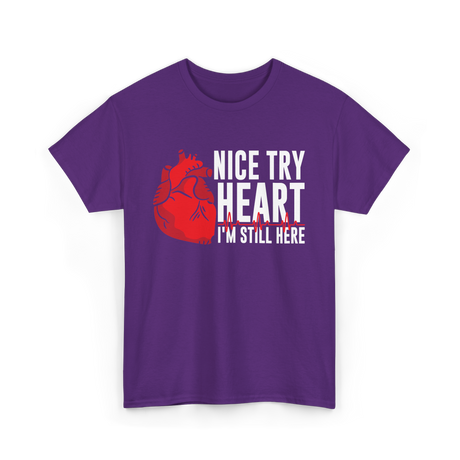 Heart I'm Still Here Heart T-Shirt - Purple