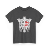 Heart Inside Rib Cage Halloween T-Shirt - Dark Heather