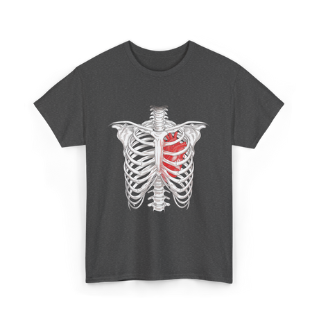 Heart Inside Rib Cage Halloween T-Shirt - Dark Heather