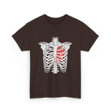 Heart Inside Rib Cage Halloween T-Shirt - Dark Chocolate