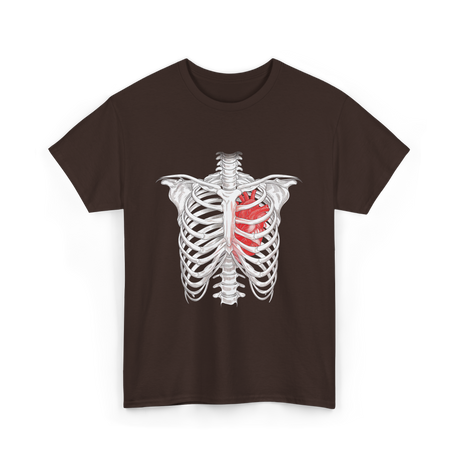 Heart Inside Rib Cage Halloween T-Shirt - Dark Chocolate