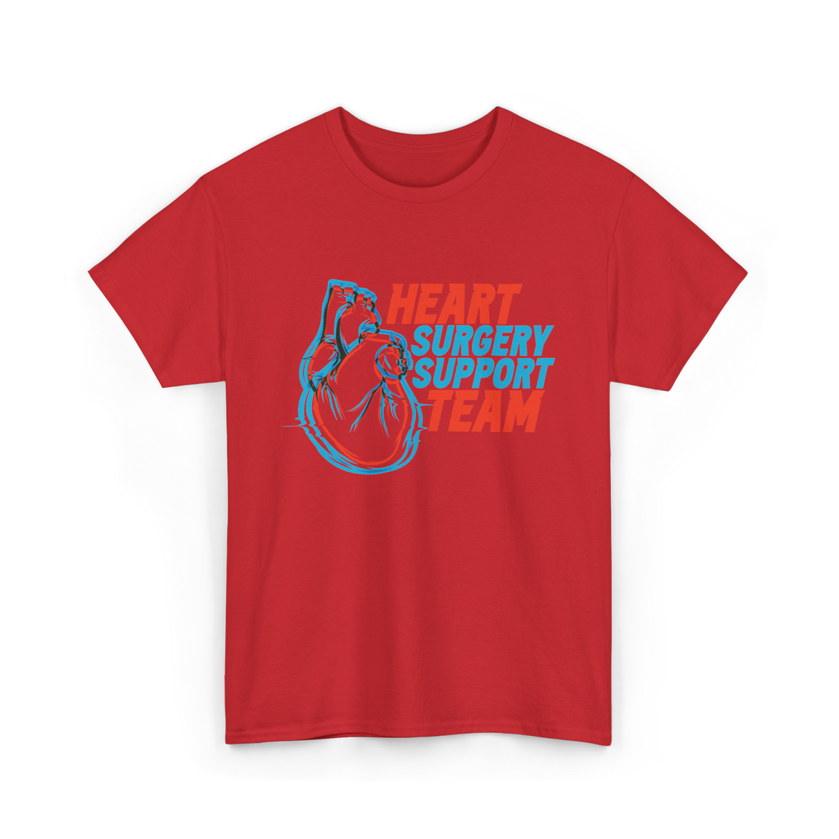 Heart Surgery Support Team Recovery T-Shirt - Red