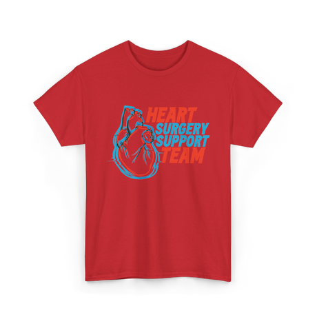 Heart Surgery Support Team Recovery T-Shirt - Red