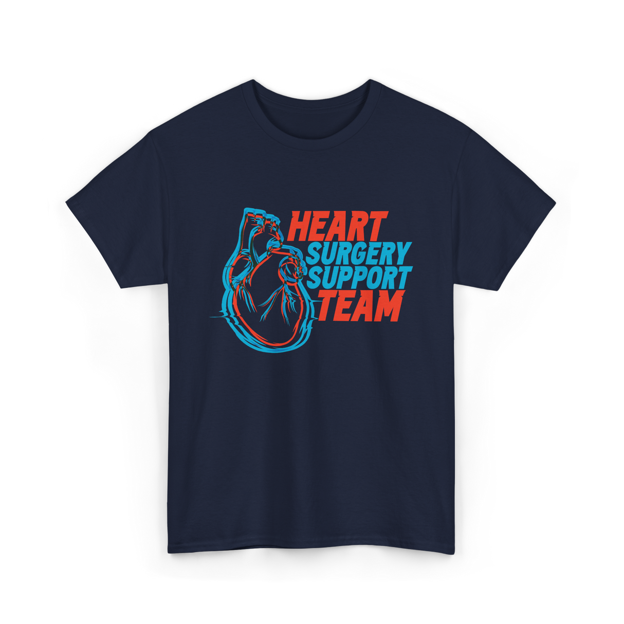 Heart Surgery Support Team Recovery T-Shirt - Navy