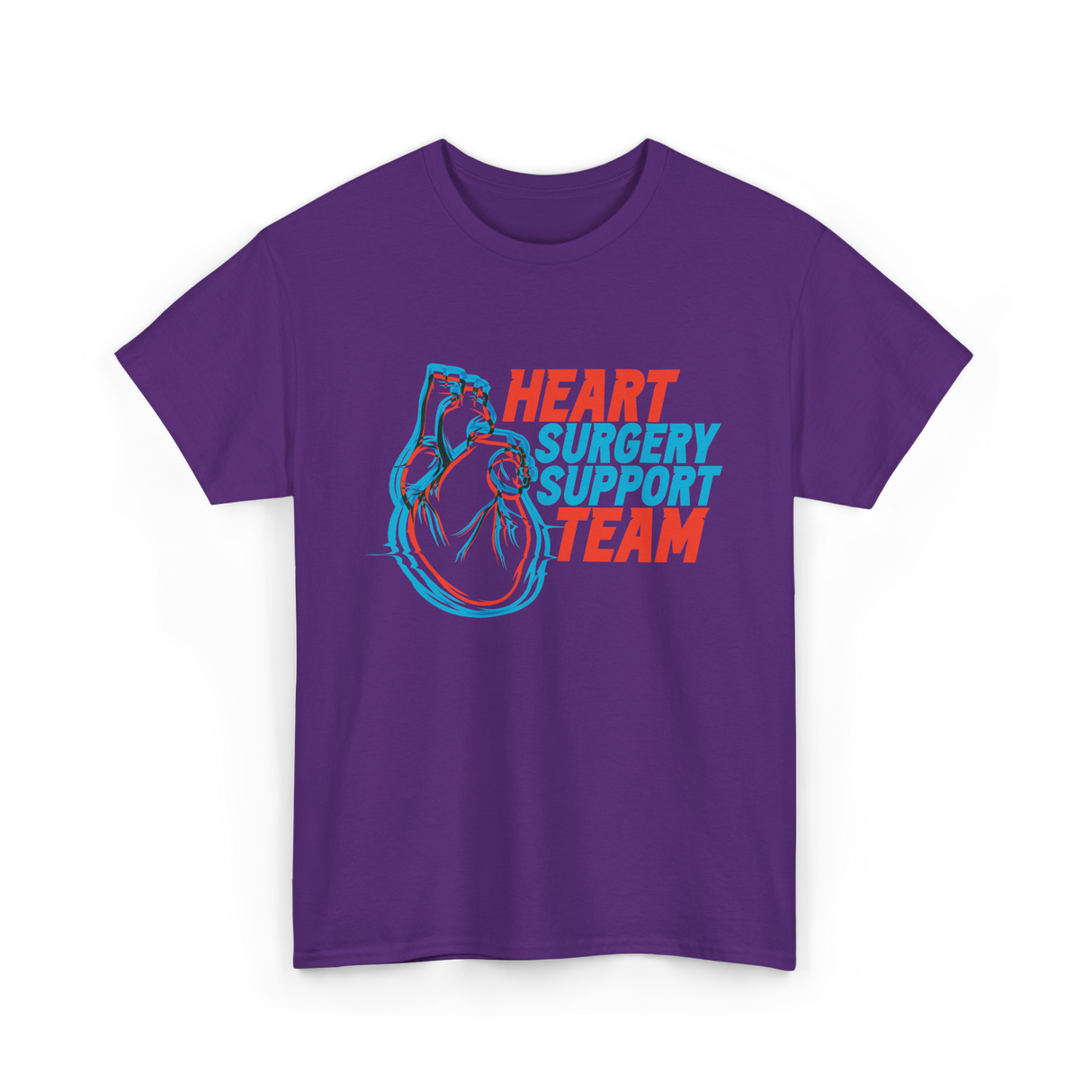 Heart Surgery Support Team Recovery T-Shirt - Purple