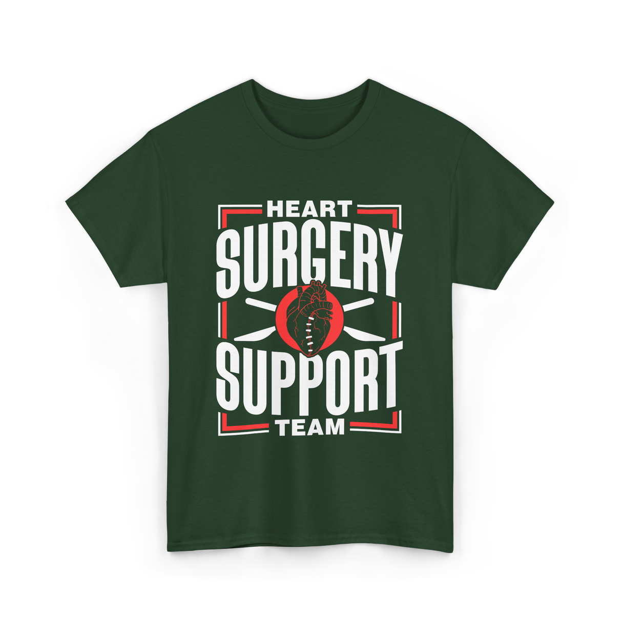 Heart Surgery Support Team Surgery T-Shirt - Forest Green