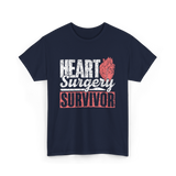 Heart Surgery Survivor Surgery Health T-Shirt - Navy