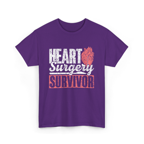 Heart Surgery Survivor Surgery Health T-Shirt - Purple