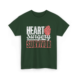 Heart Surgery Survivor Surgery Health T-Shirt - Forest Green