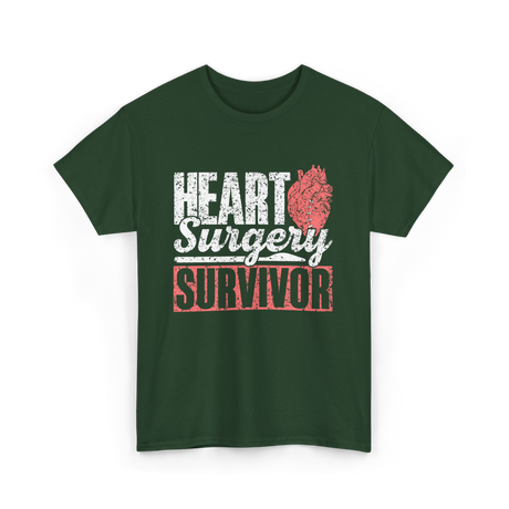 Heart Surgery Survivor Surgery Health T-Shirt - Forest Green