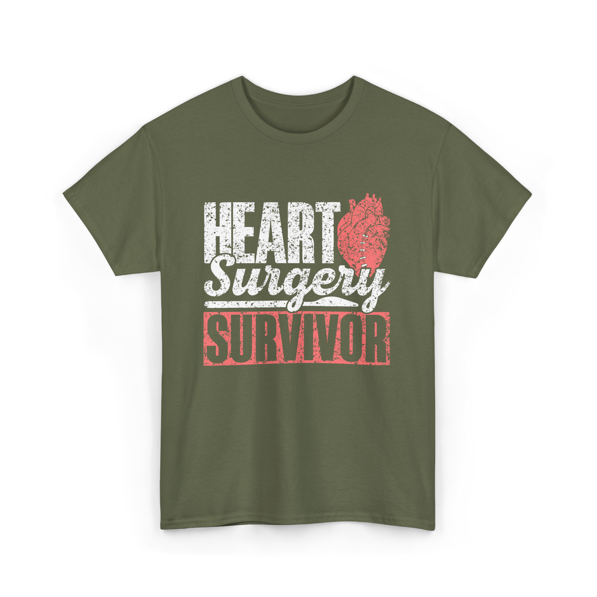 Heart Surgery Survivor Surgery Health T-Shirt - Military Green