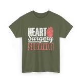 Heart Surgery Survivor Surgery Health T-Shirt - Military Green