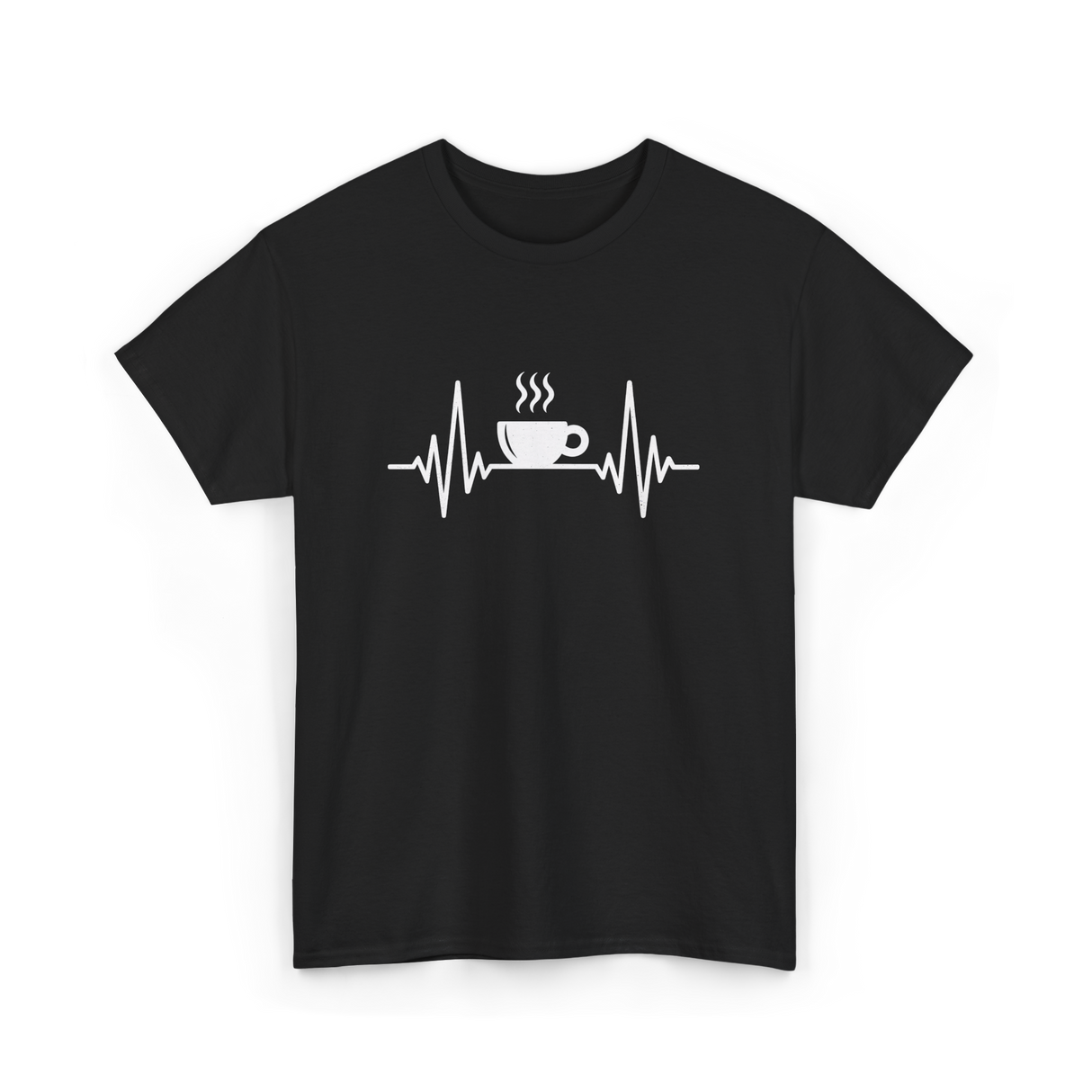 Heartbeat Coffee Cup Coffee T-Shirt - Black