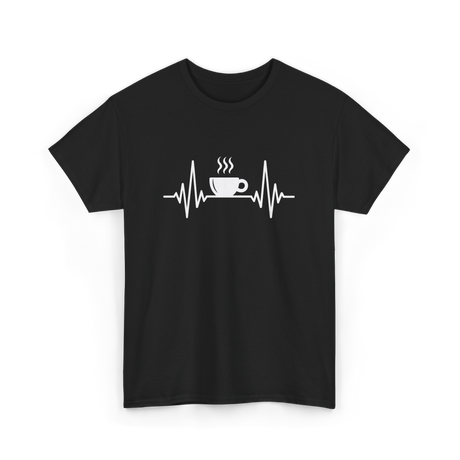 Heartbeat Coffee Cup Coffee T-Shirt - Black