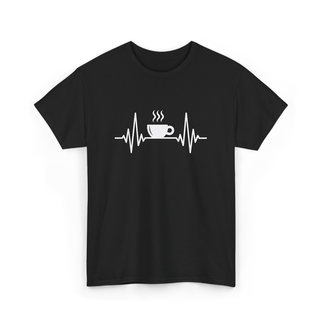 Heartbeat Coffee Cup Coffee T-Shirt - Black