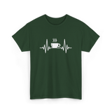 Heartbeat Coffee Cup Coffee T-Shirt - Forest Green