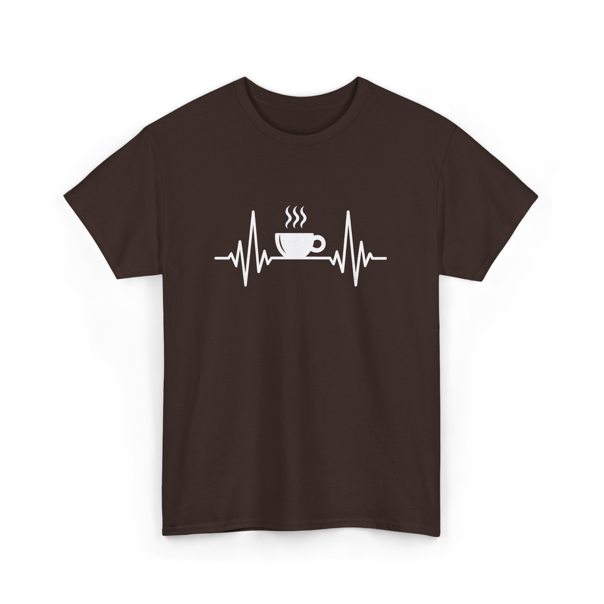 Heartbeat Coffee Cup Coffee T-Shirt - Dark Chocolate